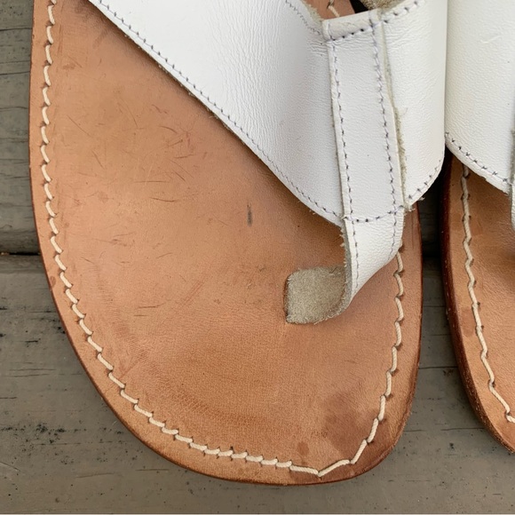 Capri Sandals white leather thong flip flops sandals made in Capri Italy size 9 - Picture 3 of 12